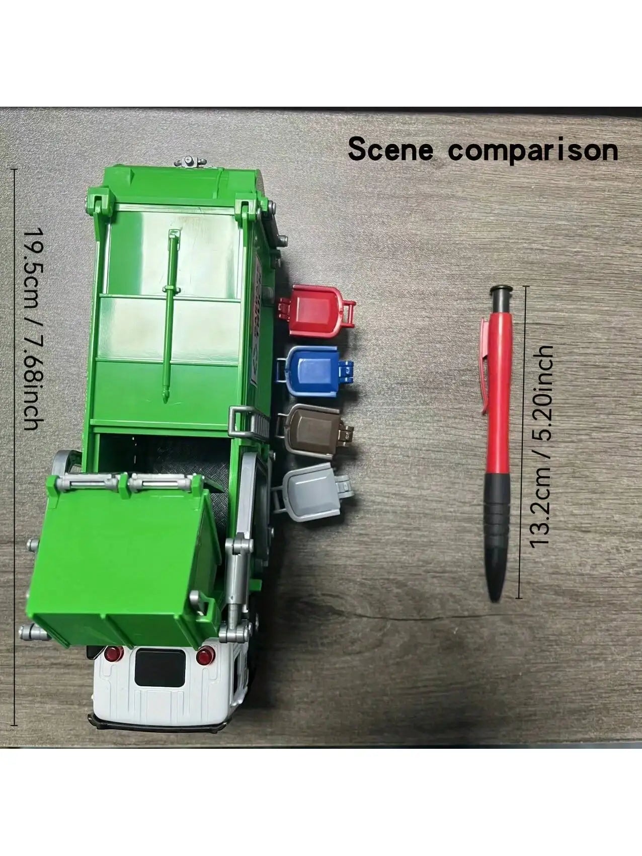Realistic Garbage Truck Toy Set with Trash Can & STEM Learning Cards | 6+ Years Interactive Pull-Back Vehicle for Boys & Girls,