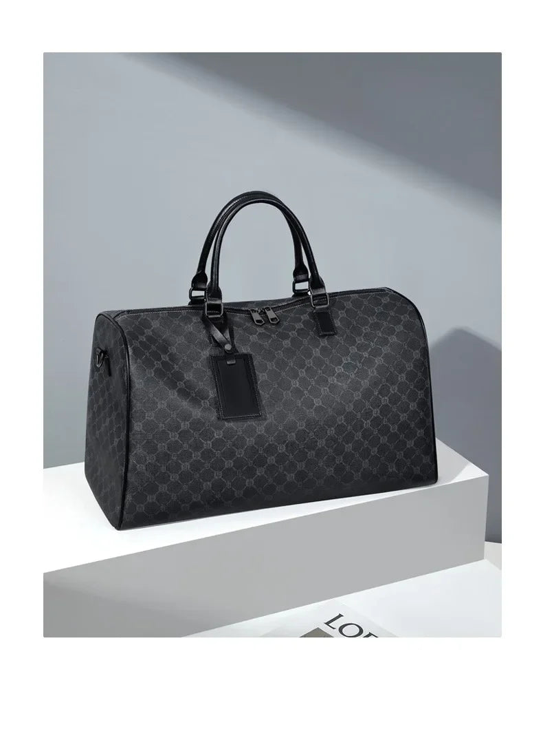 Men Business Travel Luggage Bag Leather Travel Duffle Large Capacity Hand Luggage Bag Short Trip Shoulder Bags Luxury Handbag