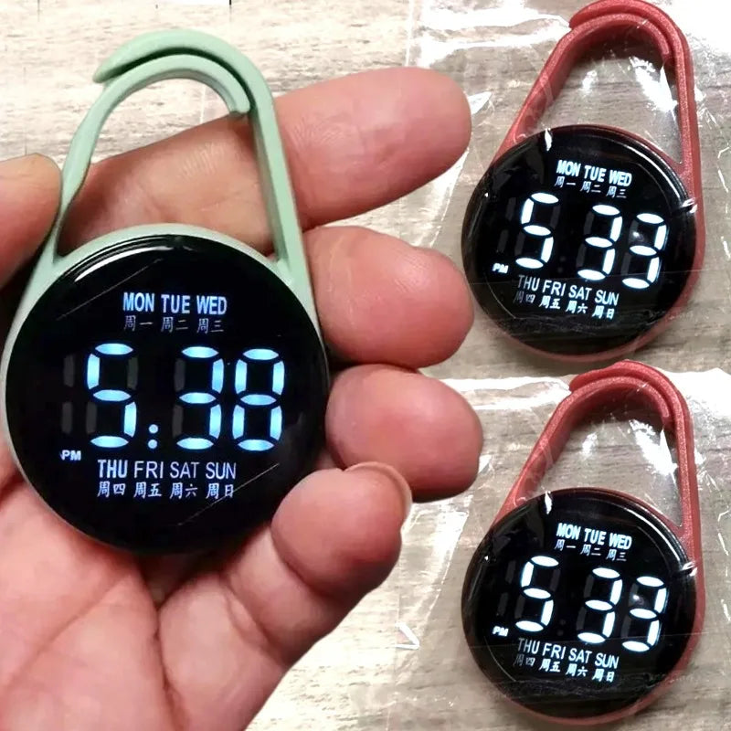 Luminous LED Electronic Watch Function Practical Digital Clock Pocket Watch for Student Mountaineer Portable Water Drop Keychain