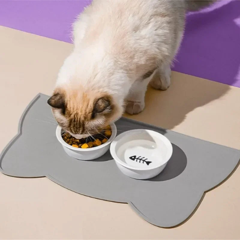 Pet Silicone Food Mat Portable Waterproof Leak-Proof Non-Slip Feeding Mats Bowl Pad Cushion For Cats Dogs Pet Items