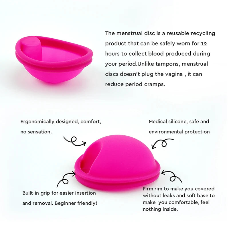 Medical Silicone Menstrual Disc With String Menstrual Cup Period Menstrual Collector Menstruation Disk Women Health Care Hygiene