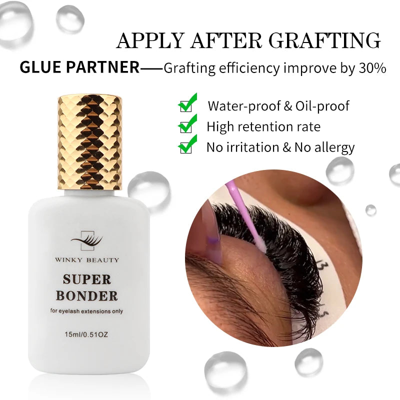 15ml Super Bonder Fixing Agent for Eyelashes Extensions Primer for Lash Glue Help Lash Bonder Adhesive Hardener Professinal