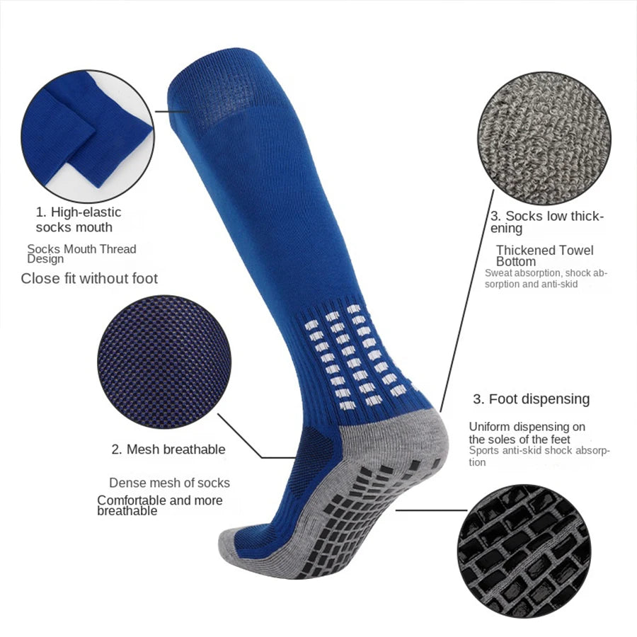 Long professional football socks with shock absorption, anti slip, thick towel bottom, basketball socks, sports socks