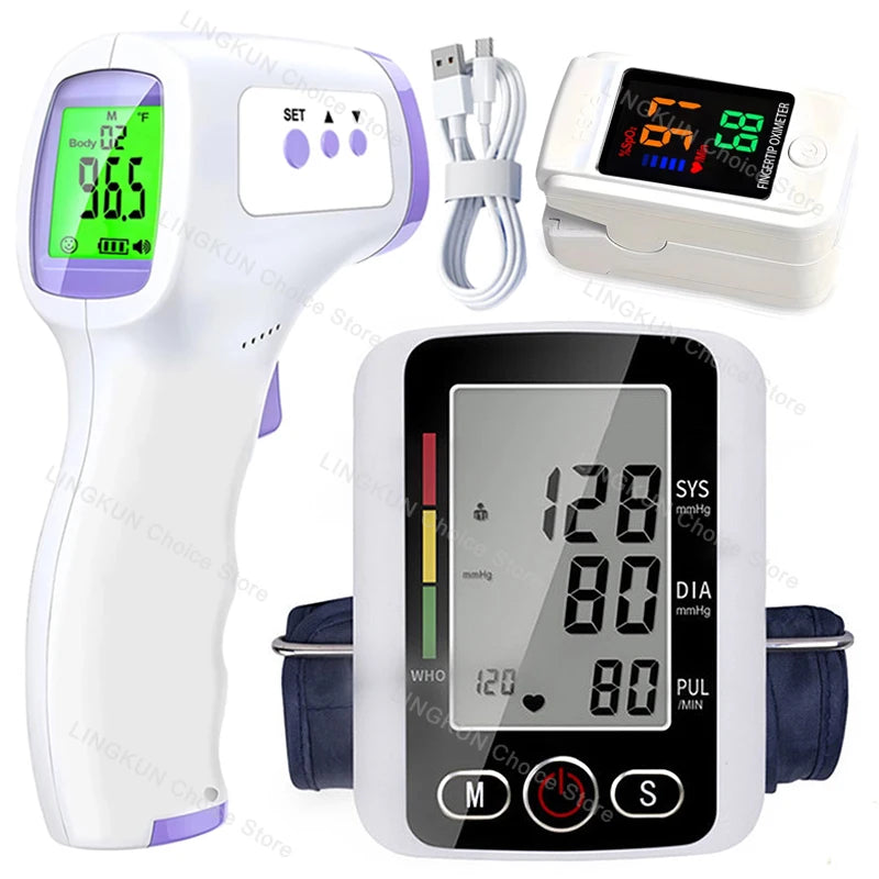 Tensiometer Heart Rate Pulse Meter BP Monitor Healthy Digital Arm Blood Pressure Meter Cuff Medical Automatic Pressure Tonometer