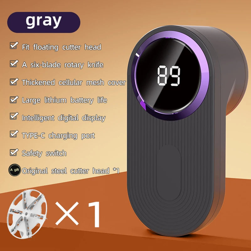 Portable Fabric Shaver LED Screen Electric Lint Remover for Clothes Sweater Fur Pill Shaver USB Rechargeable Handheld