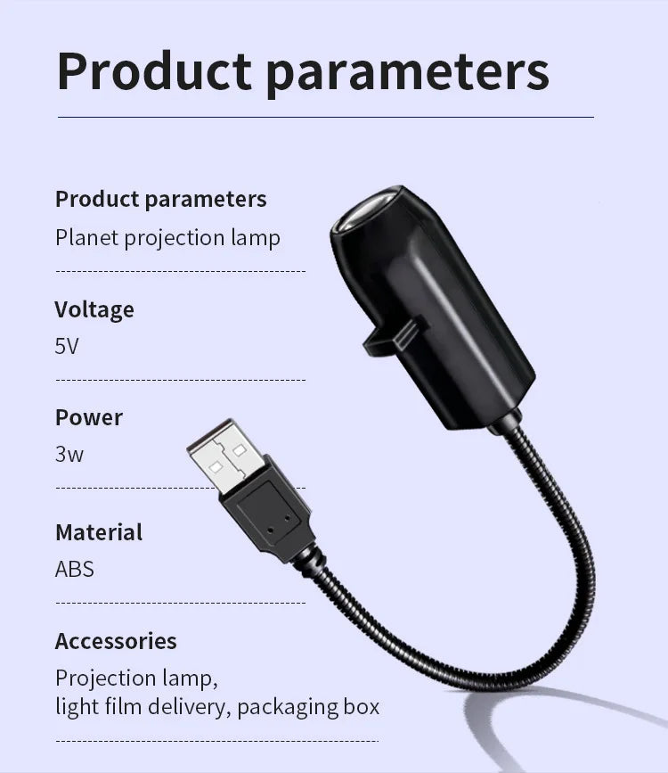 2025 Christmas Day LED Night Light USB Flexible Projector Light Holidays Party led Atmosphere Lights Starry Moon Ambient Lamp
