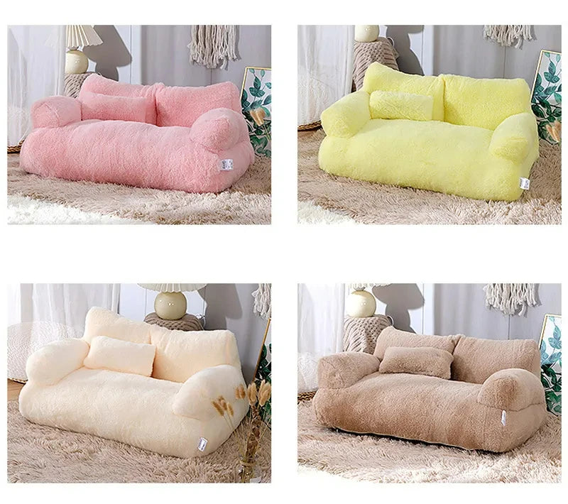 Luxury Plush Cat Sofa Bed for Cats Small Dogs