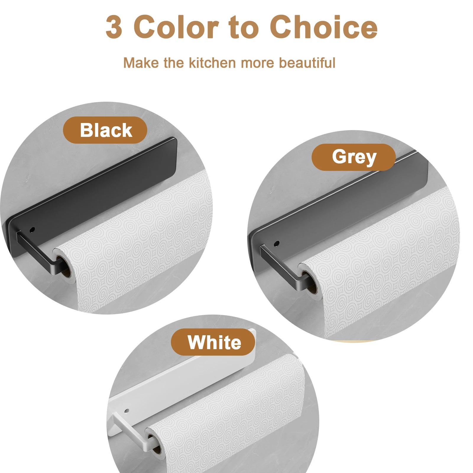 Kitchen Paper Towel Holder Adhesive Tissue Hanger Toilet Roll Paper Dispenser Cabinet Storage Napkin Rack Bathroom Accessories