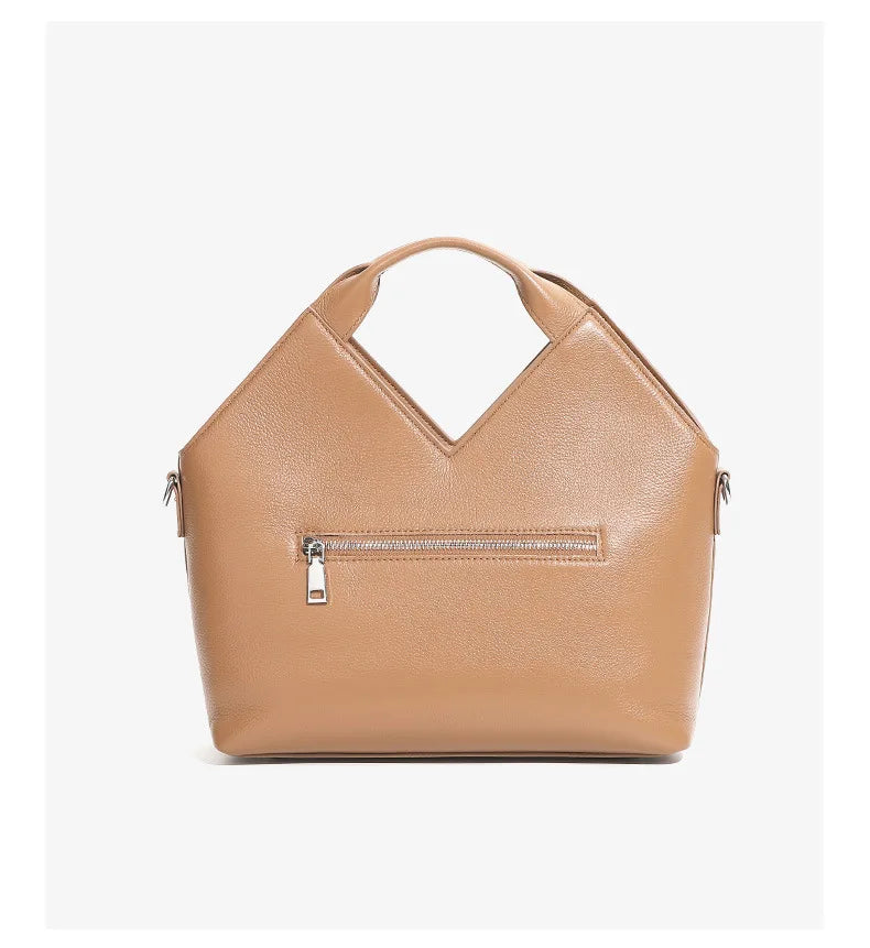 Genuine Leather Woven Tote Crossbody Bag