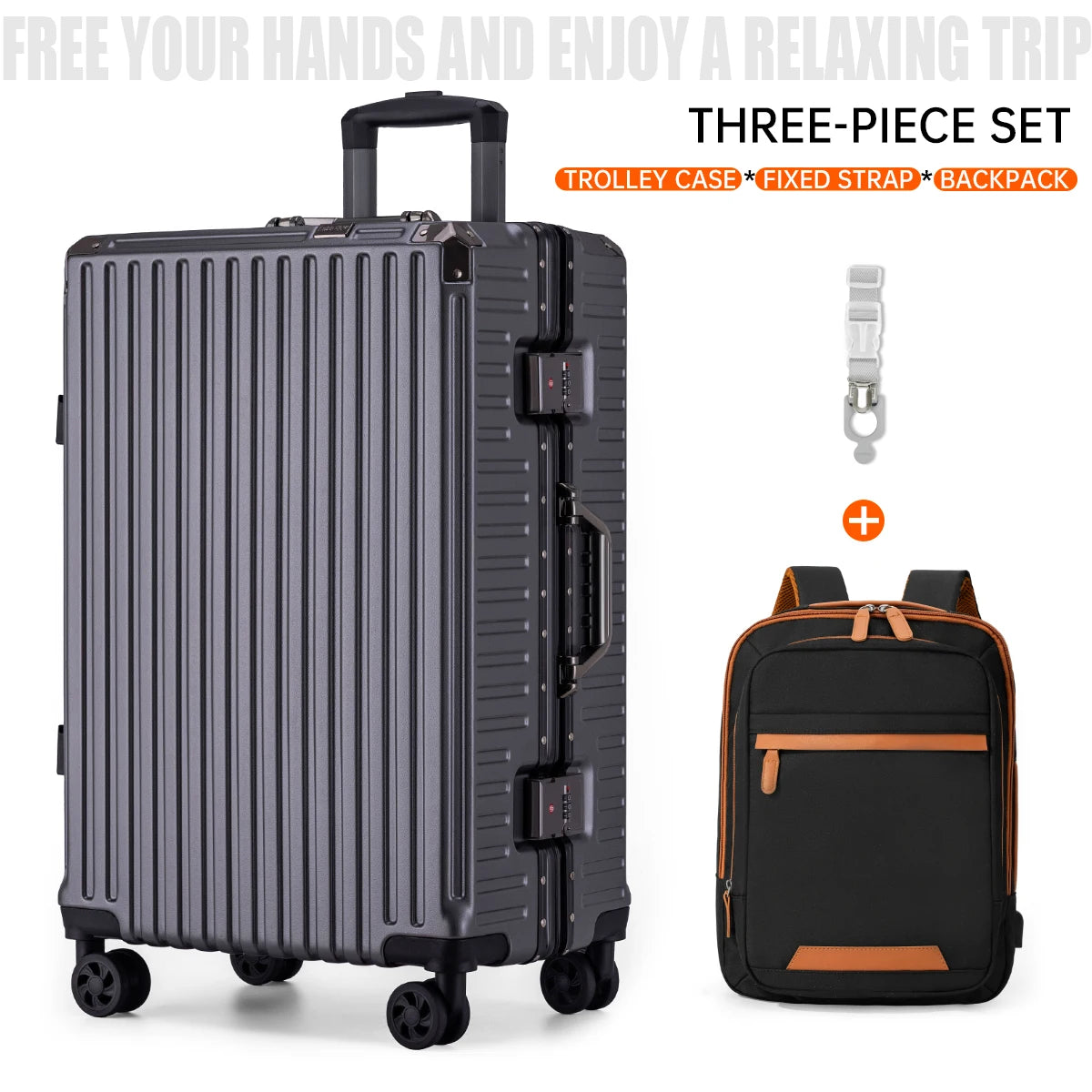 20 Inch Hardshell Carry-On Luggage with Aluminum Frame Lock