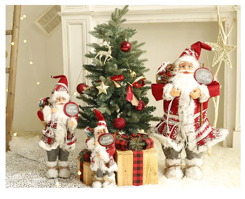 60CM Large Santa Claus Dolls Ornaments Standing Santa Figurine Doll Christmas Home Decoration Kids Gift navidad home decor