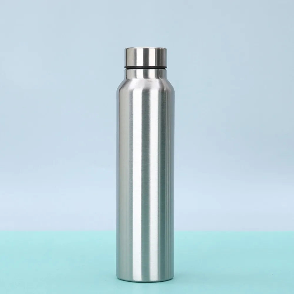 750ml/1000ml Sports Water Bottles Stainless Steel Single-layer Outdoor Drink Bottles Large Capacity with Lift Rope