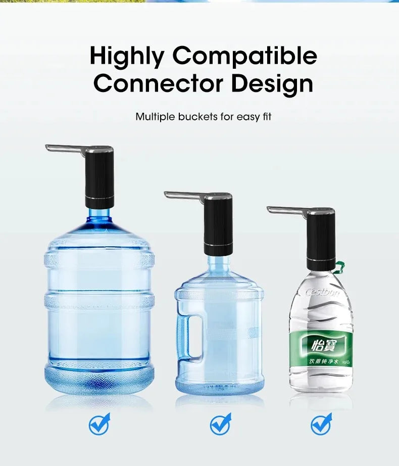 Foldable Water Dispenser Pump Handheld Portable USB Rechargeable Electric for Bottle Jug No Spill Quick Flow Desk Travel Camping