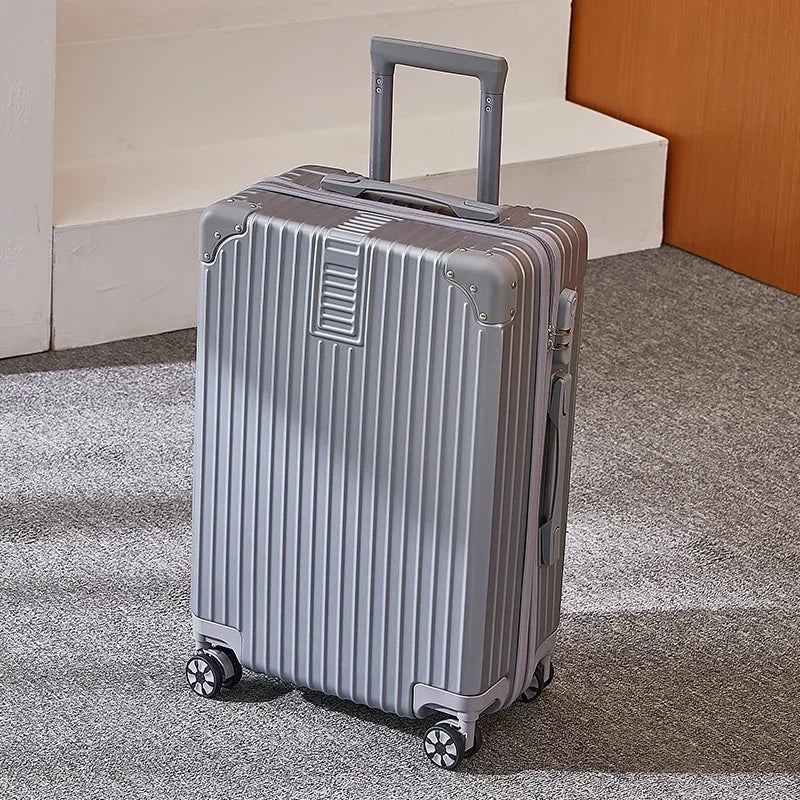 Aluminum Alloy Carry-On Luggage with Cup Holder Spinner Case