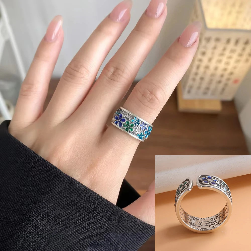 PANJBJ 925 Sterling Silver Geometry Crystal Ring For Women Ellipse Exaggerated Punk Water Drop Open Jewelry Gift Dropshipping