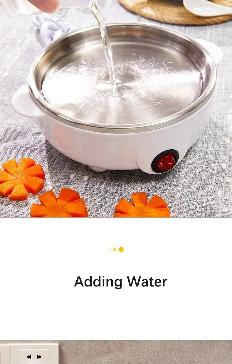 Electric Egg Cooker Automatic Steamer Double Layer Multi Function Breakfast Machine Mini Kitchen Appliance for Boiling Poaching