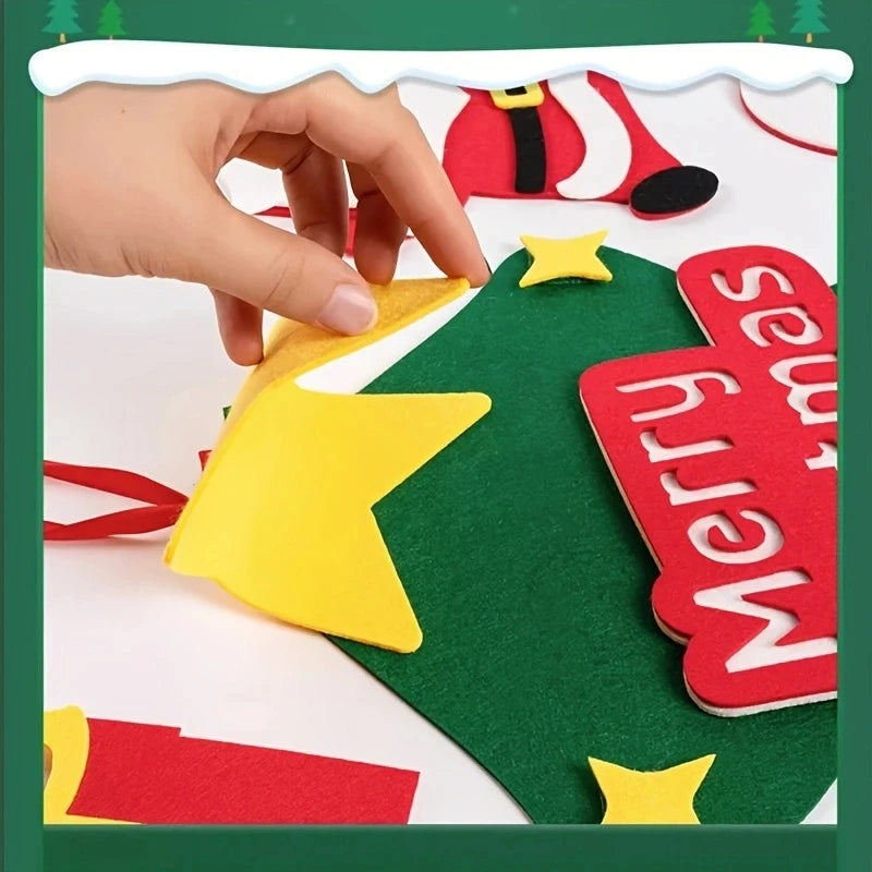 DIY Felt Christmas Tree Christmas Decoration for Home Navidad 2022 New Year Christmas Ornaments Santa Claus Xmas Kids Gifts
