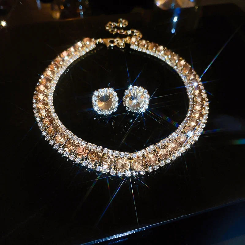 Crystal Necklace & Earrings Set for Women