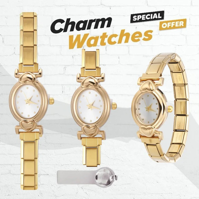 2025 Fashion Women's Men's Stainless Steel Oval Heart Square High Quality Watch Bracelet For Friend Birthday DIY Bracelet Gift