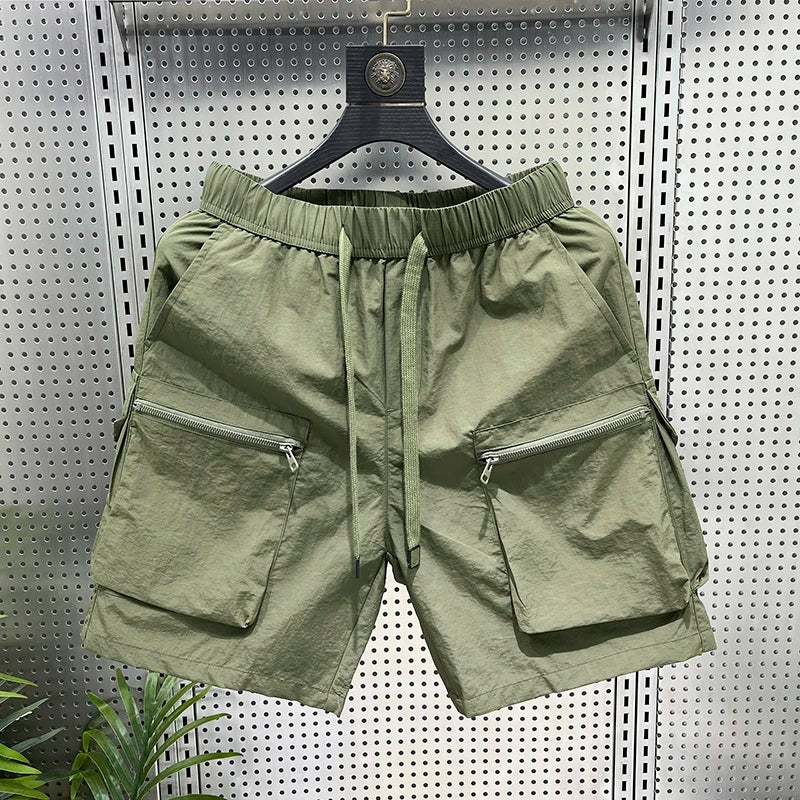 Summer Men's Casual Sports orts Qui Dry Beach Fourths Multi kets Youth Active Sle mid Waist Straight Leg een Color