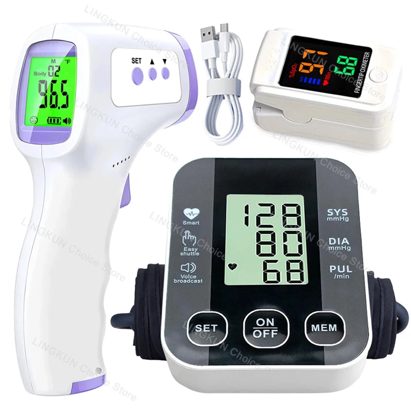 Tensiometer Heart Rate Pulse Meter BP Monitor Healthy Digital Arm Blood Pressure Meter Cuff Medical Automatic Pressure Tonometer