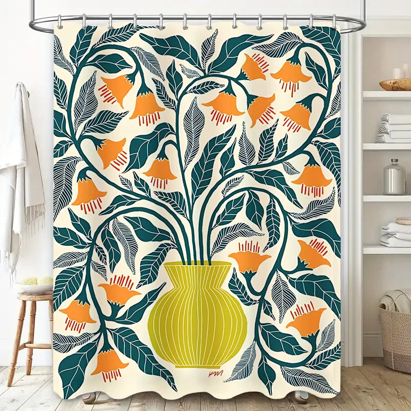 Elegant Floral Bouquet Shower Curtain for a Touch of Nature  Bathroom  Eco-Friendly Fabric   Non-Toxic   Spring Home Decor