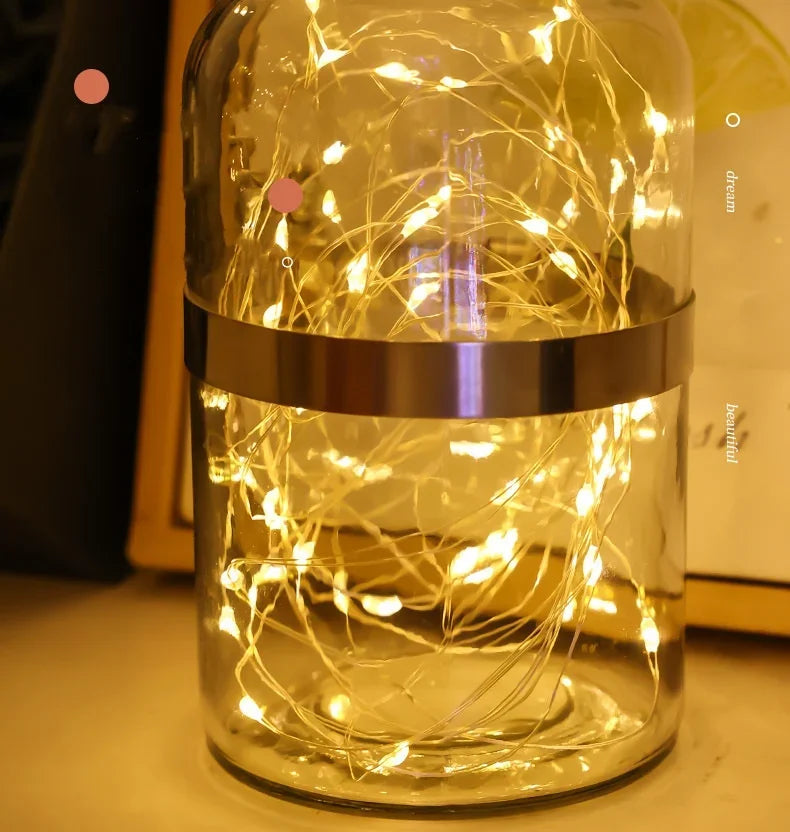 7M~42M Solar Power Fairy String Lights, Waterproof, Copper Wire, Christmas Party Garland, Outdoor Garden, Wedding