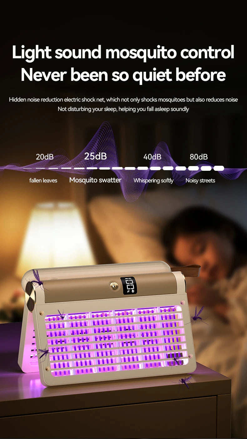 Electric Shock Mosquito Swatter Foldable Zapper Anti Mosquito Lamp Repellent Killer Rechargeable Portable Indoor Outdoor Use