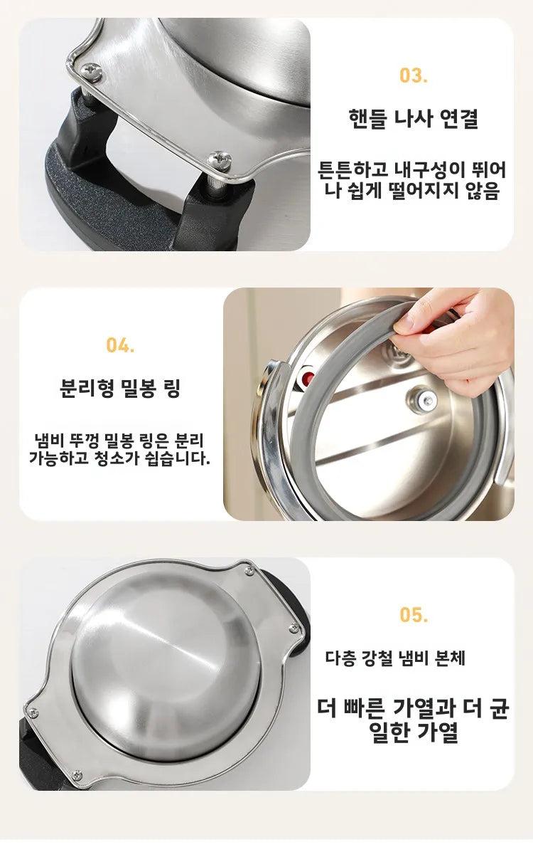 304 Stainless Steel Pressure Cooker, Includes Wooden Stand, Compatible with Gas Stoves, Suitable for Cooking Rice and Boiling Meat.