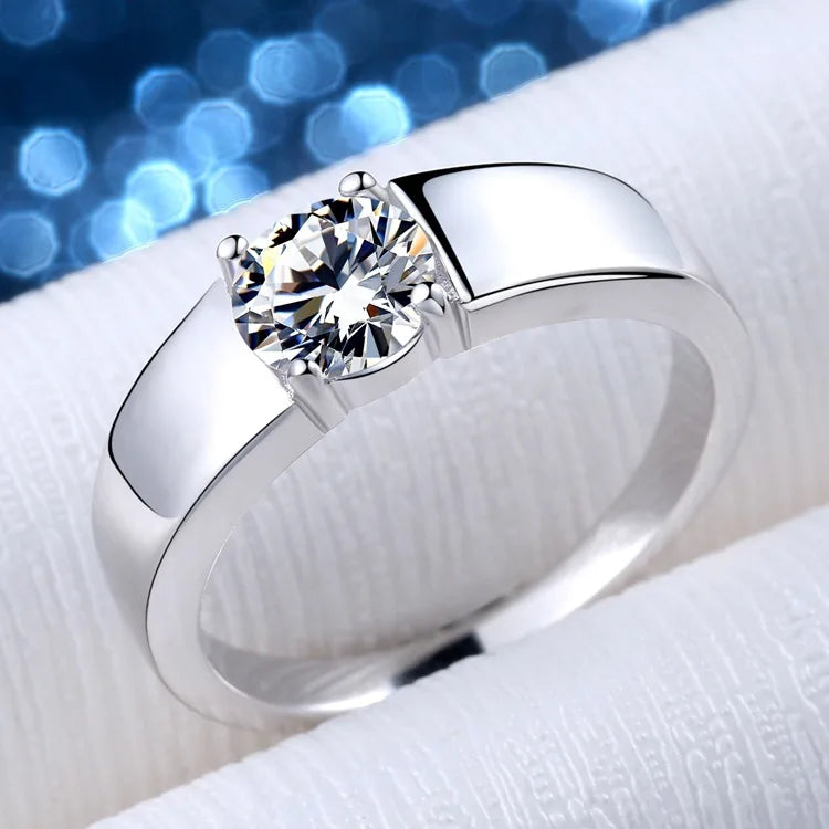 0.5-2CT D Color Moissanite Engagement Ring for Women 925 Sterling Silver Gold Plated Solitaire Rings Wholesale