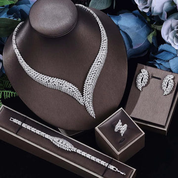 2023 Hot Selling Cubic Zirconia Bridal Wedding Jewelry Set Bridal 4-piece Set Women's Jewelry Set Jewelry Brand Reproduction