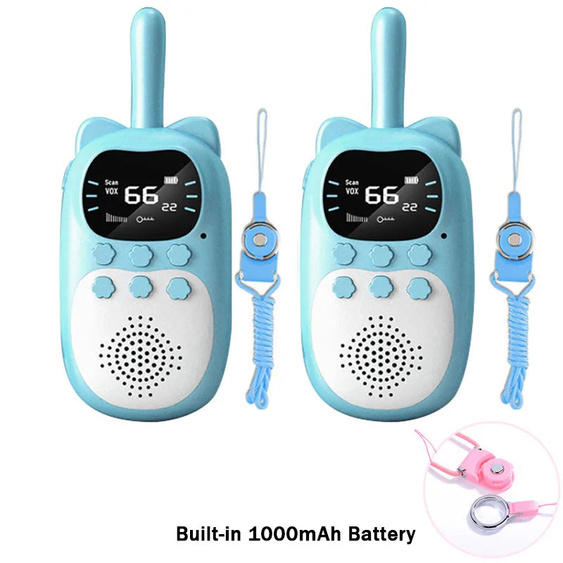 Kids Walkie Talkie 2PCS Electronic Toys Children Spy Gadgets Baby Radio Phone 3km Range Christmas Birthday Gift For Boys Girls