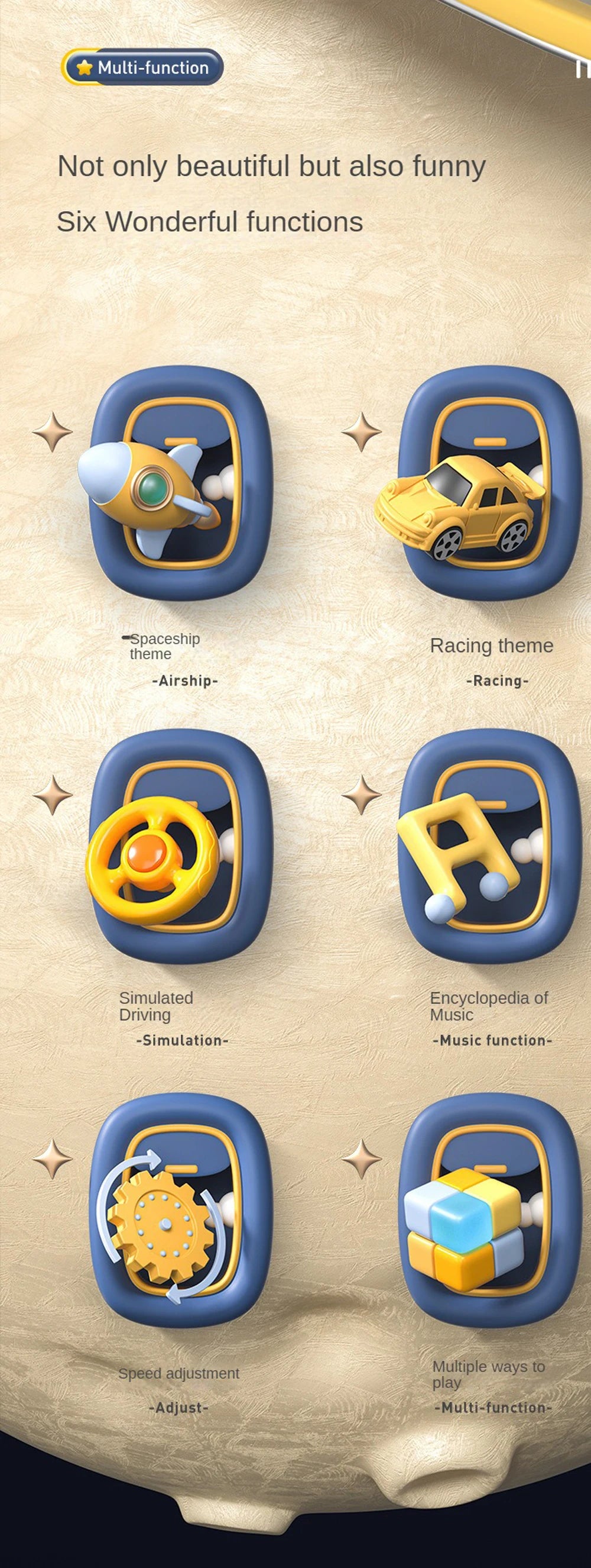 Musical Steering Wheel Toys for Boys 4-6 Toddler Simulated Driving Racing Car Game with Sound  Interactive Educational Learning