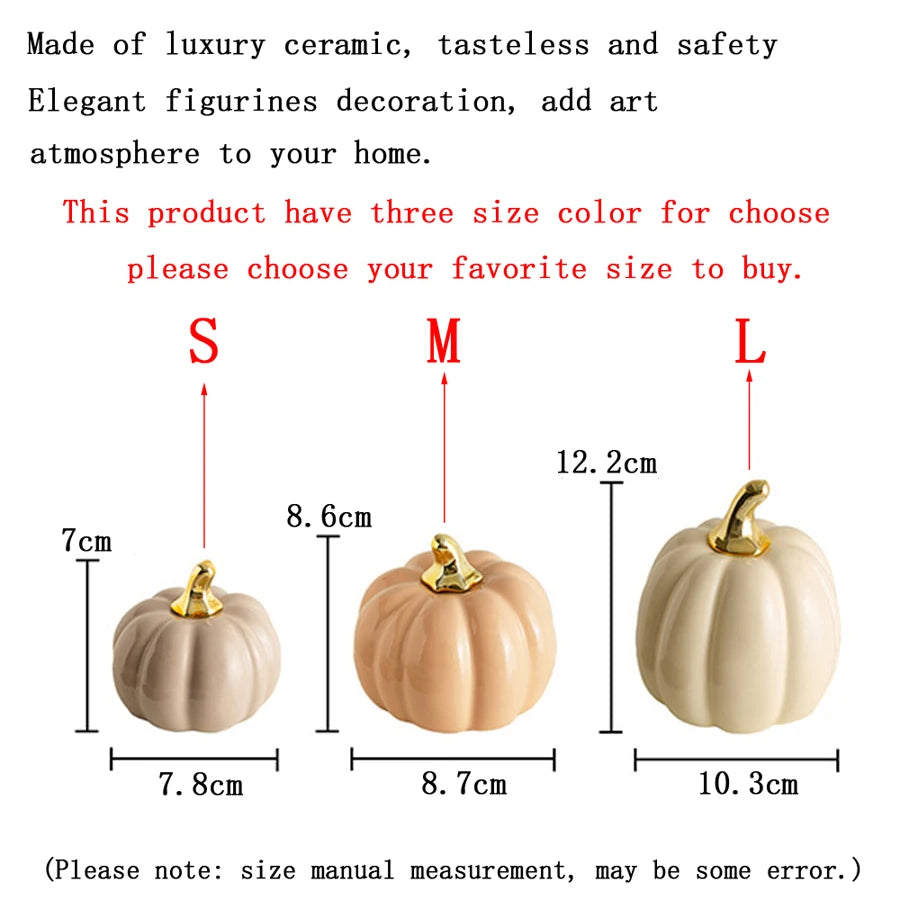 Luxury Nordic Style Ceramic Lovely Funny Vegetable Pumpkin Home Ornament Figurines Arts Crafts Desk Decor Statues Sculpture Prop