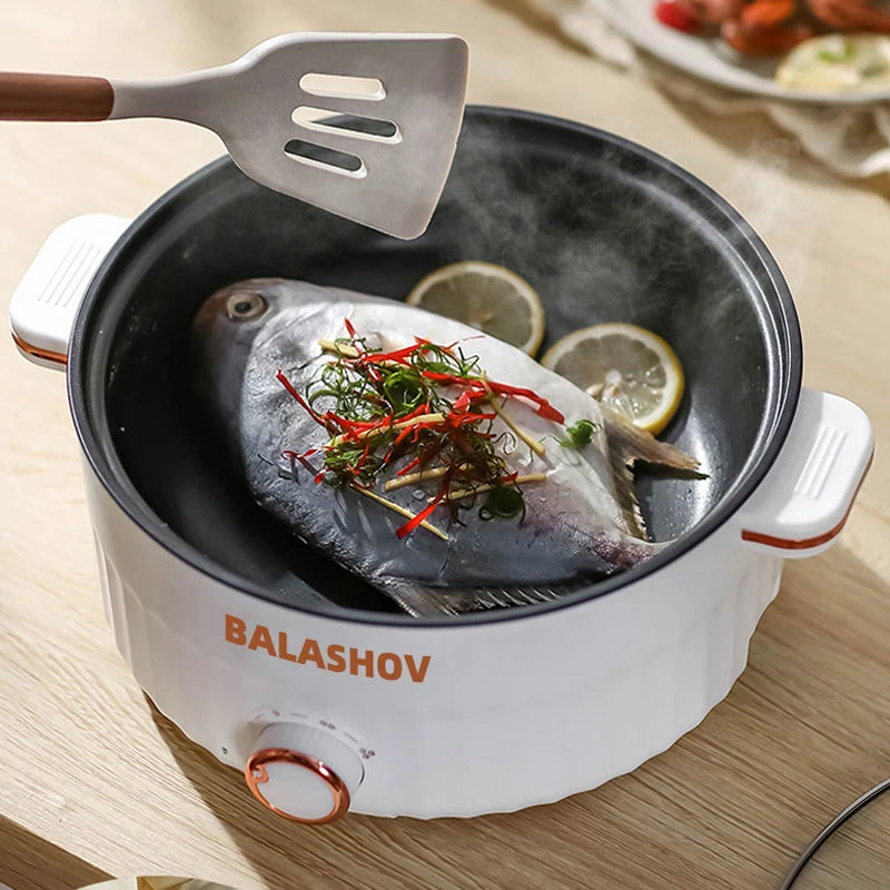 Electric Cooker Dormitory Multi Cooker Household for Hot Pot Cooking and Frying and Double Layer Soup Heater Pot Fry EU /US Plug