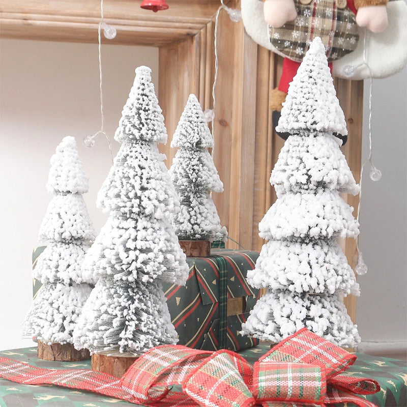 15-30cm Christmas Decoration Xmas Tree Small Cedar Pine for Home Room Decor Party New Year 2024 Navidad Ornaments Accessories
