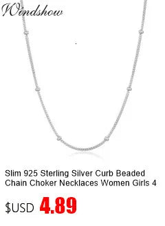 35-80cm Real 925 Sterling Silver W/ Gold Colour Beads Curb Chain Choker Necklaces For Women Girls Jewelry Kolye Collares Ketting