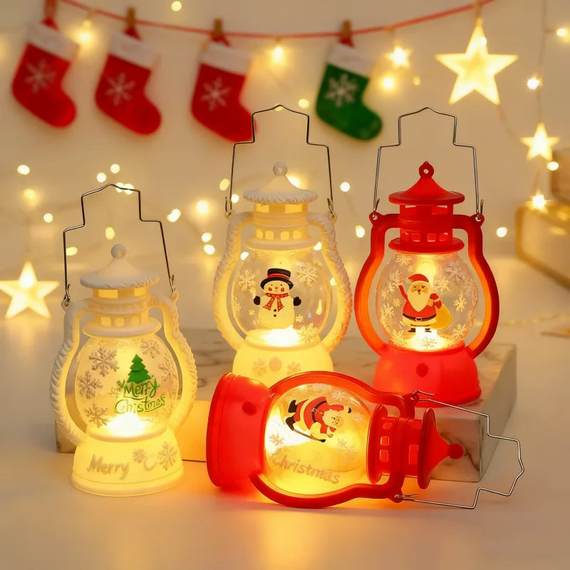 Christmas Decorations LED Lantern Lights Santa Claus Merry Christmas Home Decorations Santa Claus New Year Gifts Night Light