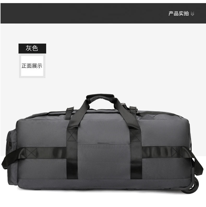 Travel Bag, Large Capacity Handbag, Portable Outdoor Carry-On Luggage, Wheeled Travel Bag, Convenient and Practical Unisex Travel Bag