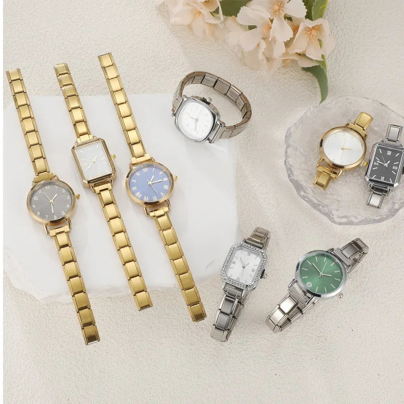 2025 New Fashion 1PC Men Women's Stainless Steel Round Simple Watch Bracelet Bangle For Friend Wife Birthday Gift DIY Jewelry