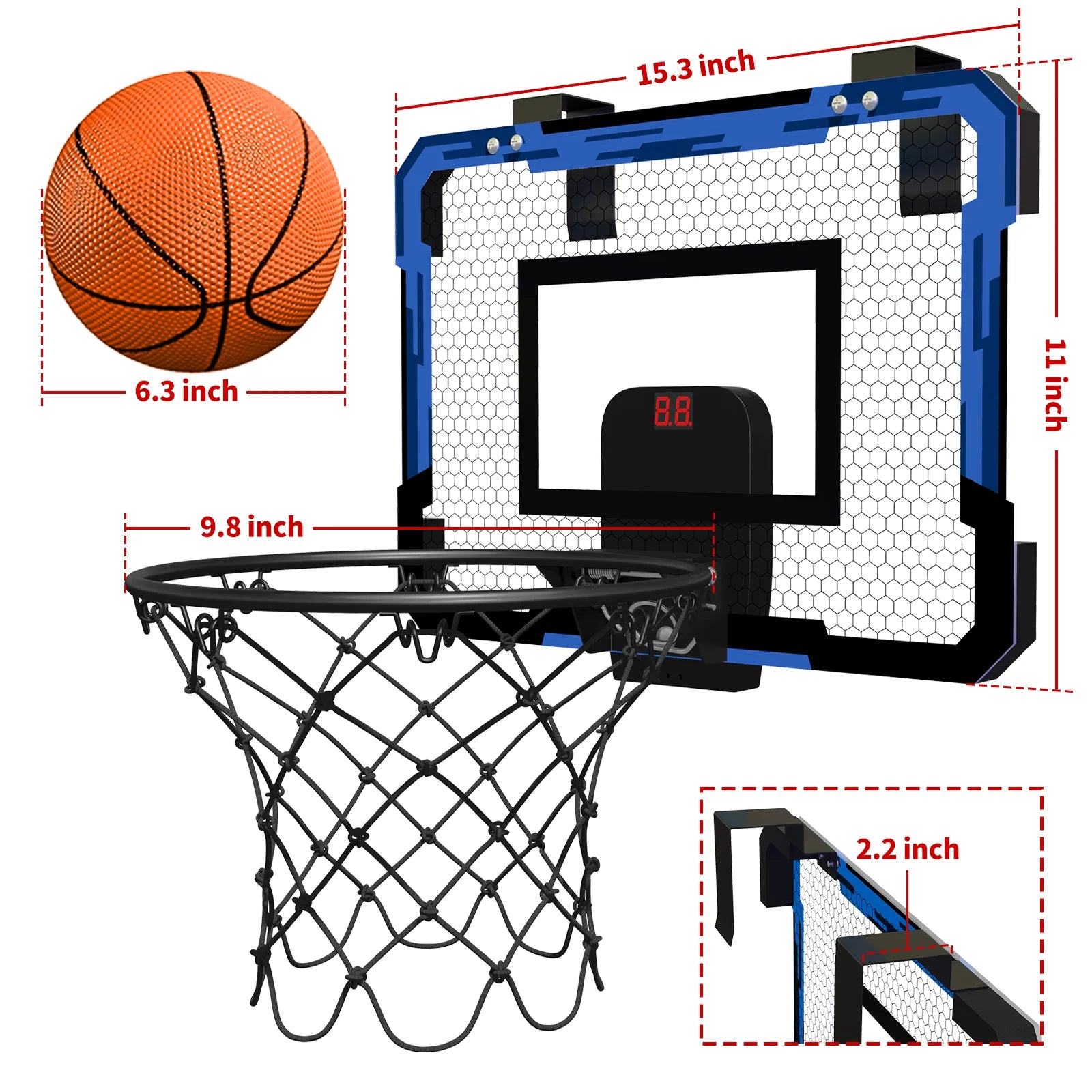Ring Basketball Hoop Wall-mounted Indoor Training Home Kids Basketball Toy Mini Basketball Hoop Set For Kids Outdoor Games