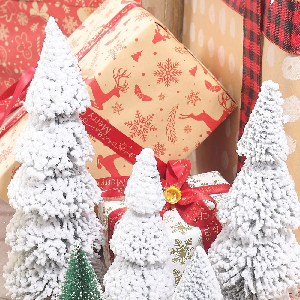 Christmas Artificial Flocking Snow Pine Tree Furniture Living Room Decoration Outdoor Party Decor New Year Snow Pine Pendant