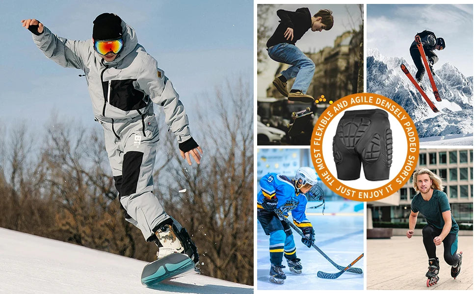 3D Padded Hip Protection Shorts for Ski & Snow