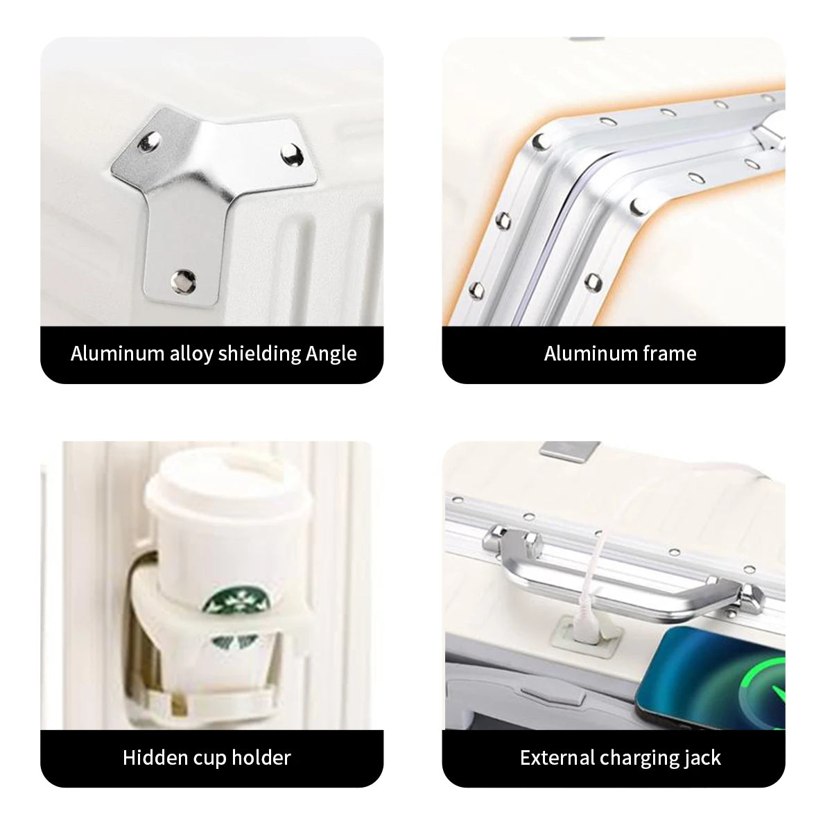 20 Inch Hardshell Carry-On Luggage with Aluminum Frame Lock