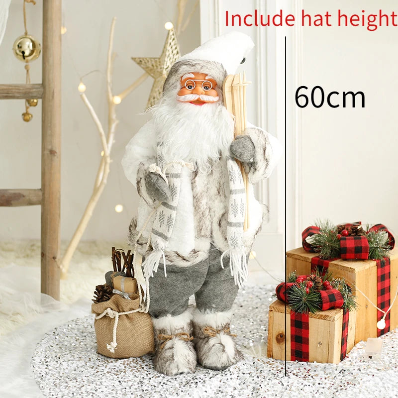 60CM Large Santa Claus Dolls Ornaments Standing Santa Figurine Doll Christmas Home Decoration Kids Gift navidad home decor