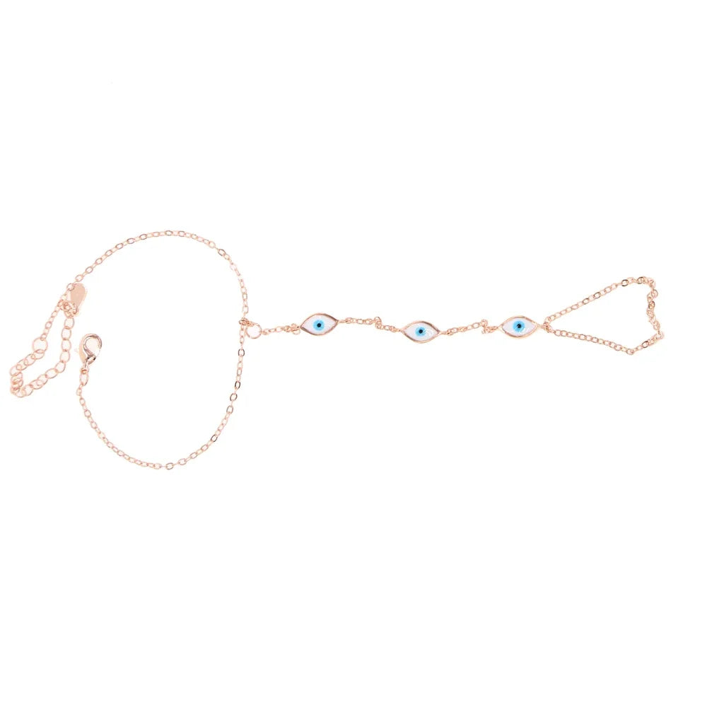 100% 925 Sterling Silver Slave Chain Bracelet Connected Finger Ring Bling AAA Sparking Cz Zirconia Handlets Layers Jewelry Women