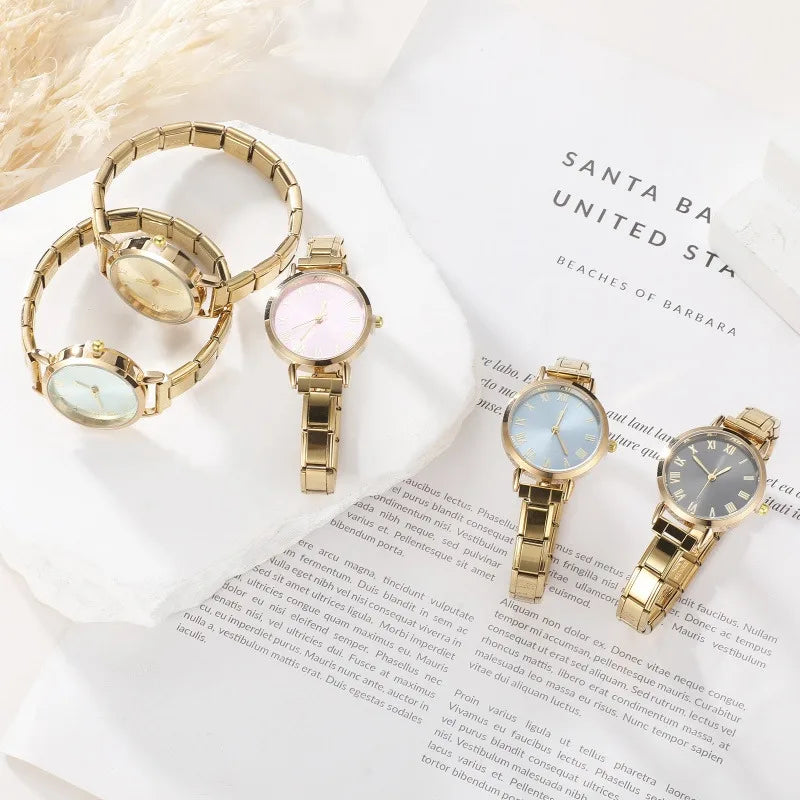 2025 New Fashion 1PC Men Women's Stainless Steel Round Simple Watch Bracelet Bangle For Friend Wife Birthday Gift DIY Jewelry