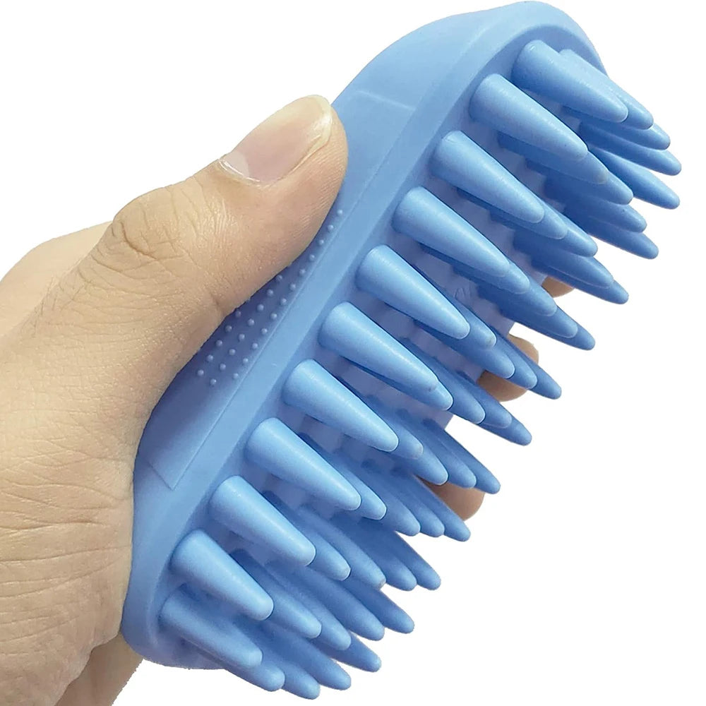 Pet Bath Comb Soft Silicone Anti Slip Soothing Beauty Massage Brush Remove Loose Hair From Cats/Dogs Pet Cleaning Products