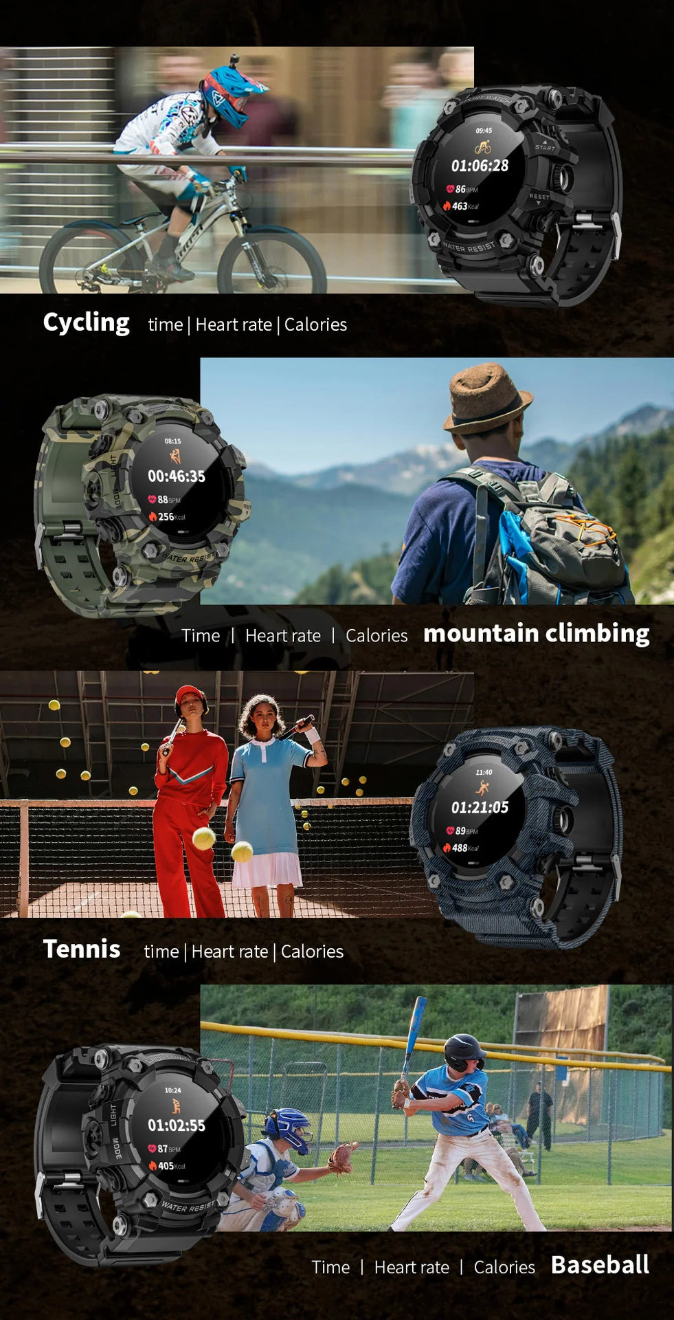 Fitness Smart Watch for Men with Heart Rate