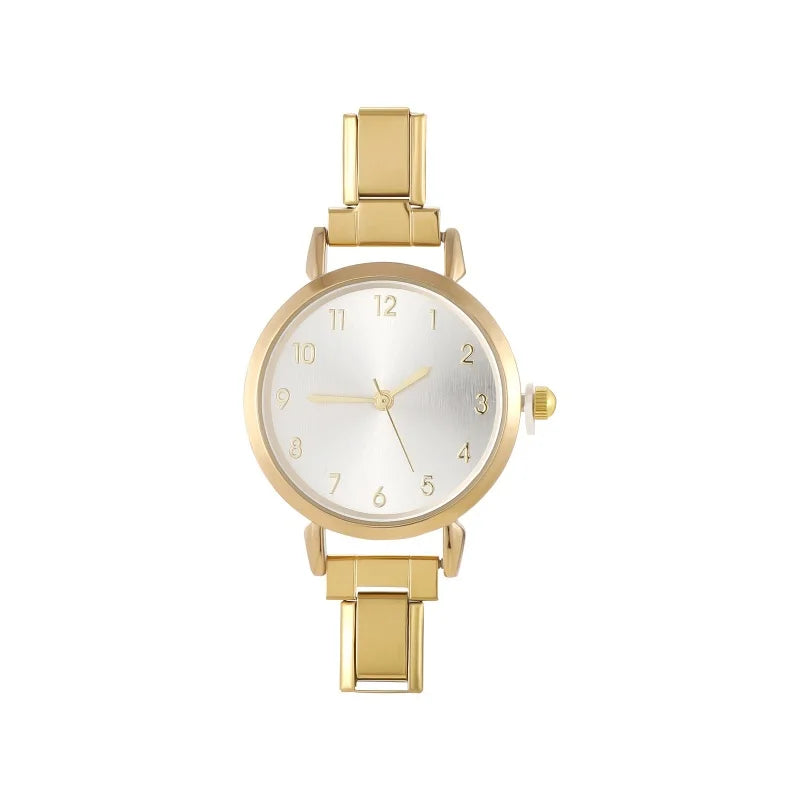 2025 New Fashion 1PC Men Women's Stainless Steel Round Simple Watch Bracelet Bangle For Friend Wife Birthday Gift DIY Jewelry